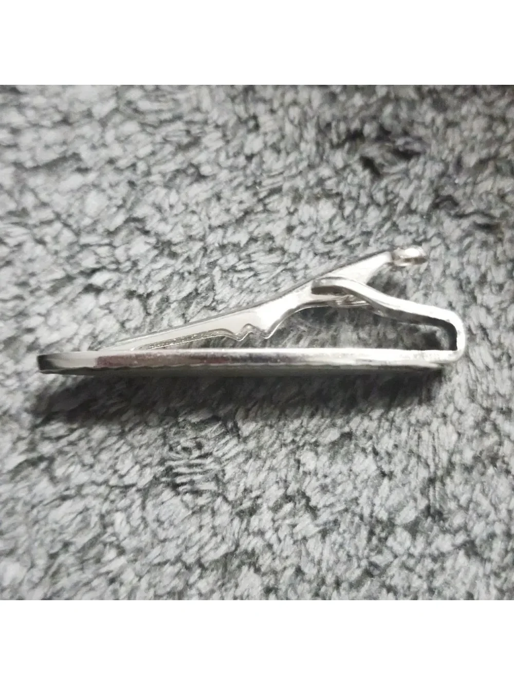 Swank Silvertone Brushed CuffLinks with Etched Starburst & Tie Clip Set- Vintage